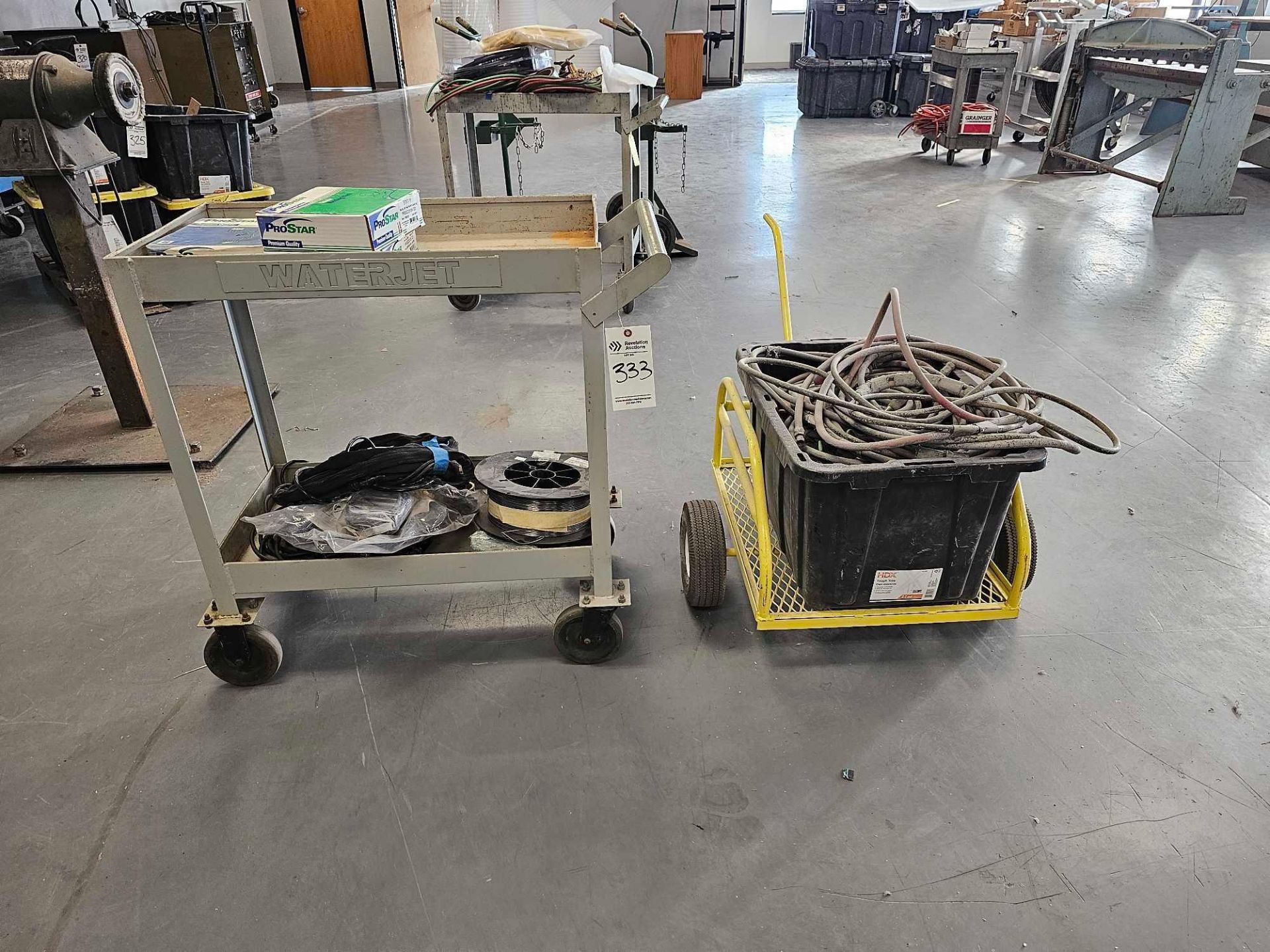 (2) ROLLING CARTS WITH WELDING ACCESSORIES