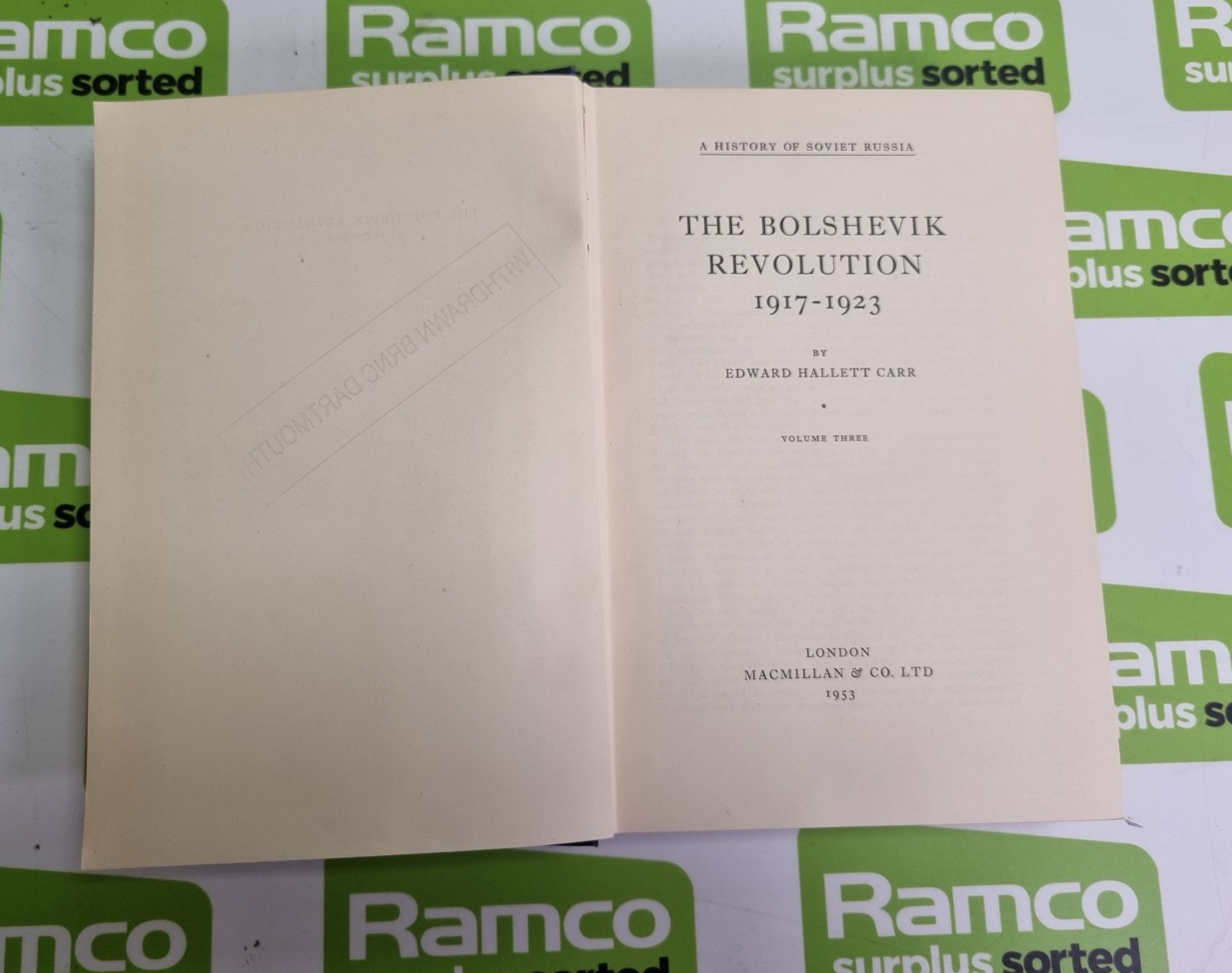 The Bolshevik Revolution 1917-1923 Vol 1, 2 & 3. by E.H.Carr - London 1953, The Last Tsar - Image 13 of 15