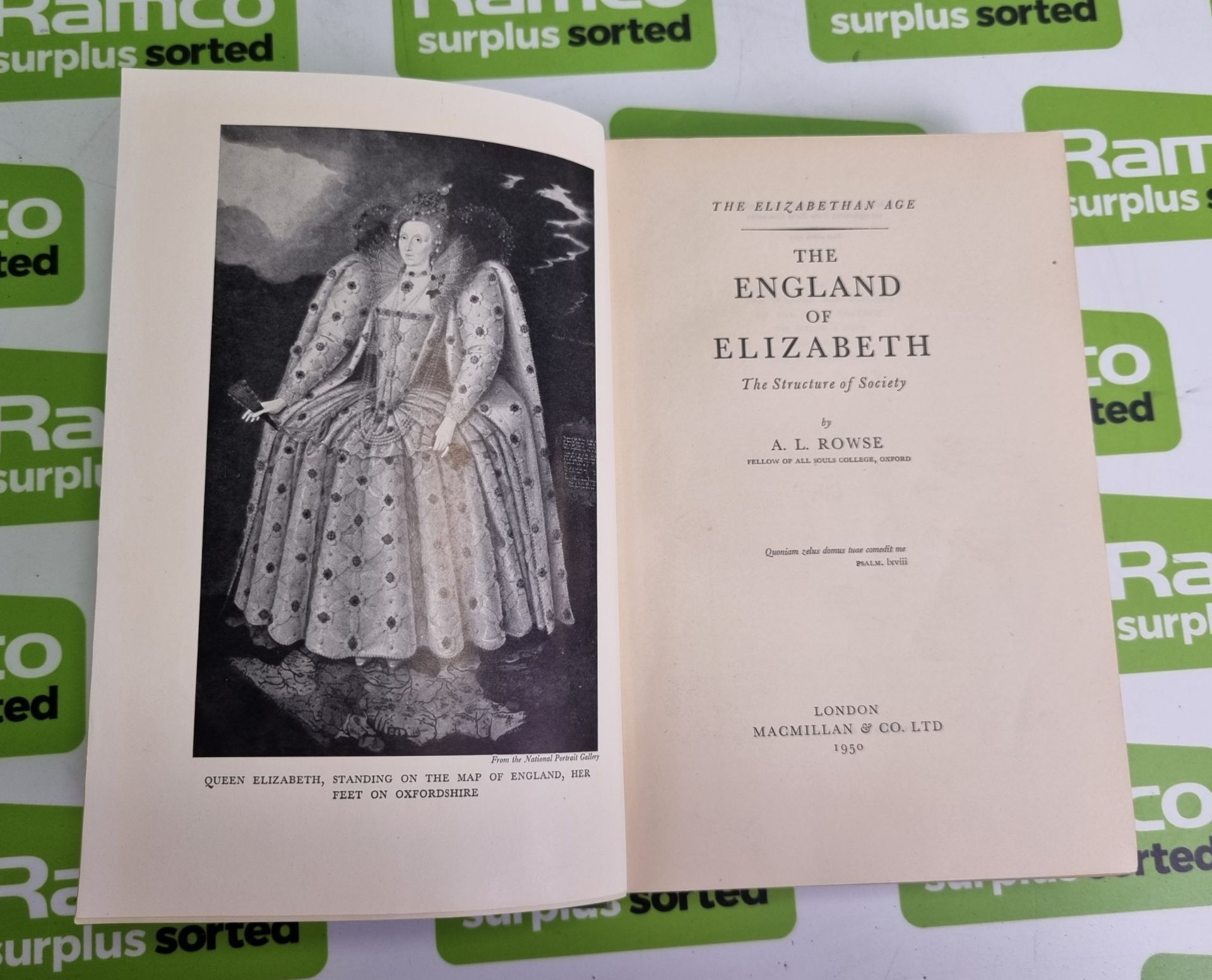 The Expansion of Elizabethan England : A.L.Rowse - London 1955, The England of Elizabeth : A.L.Rowse - Image 3 of 9