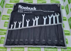 RoeBuck 11 piece spanner set, sizes 8-19mm