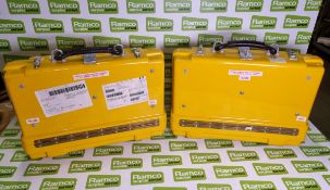 2x Yellow composite tool boxes