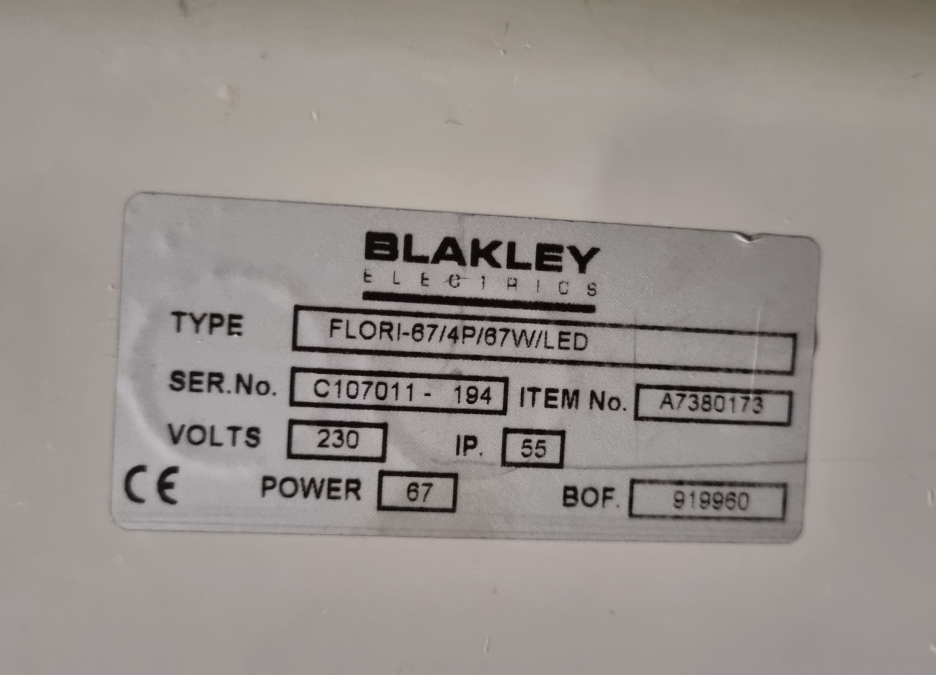 6x Blakley Light assemblies - 6x Black cable FLORI-67/4P/67/W/LED - Image 3 of 3