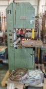 Wadkin Bursgreen Machine no 20 BZB 64370 Bandsaw, 100V. - L120 x W86 x H200cm - spare blades