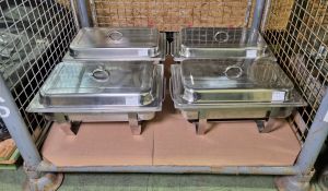 4x Olympia Milan stainless steel chafing dishes