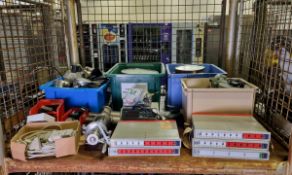 Workshop parts and supplies which include: pressure gauges, bar graph meters and ph meter