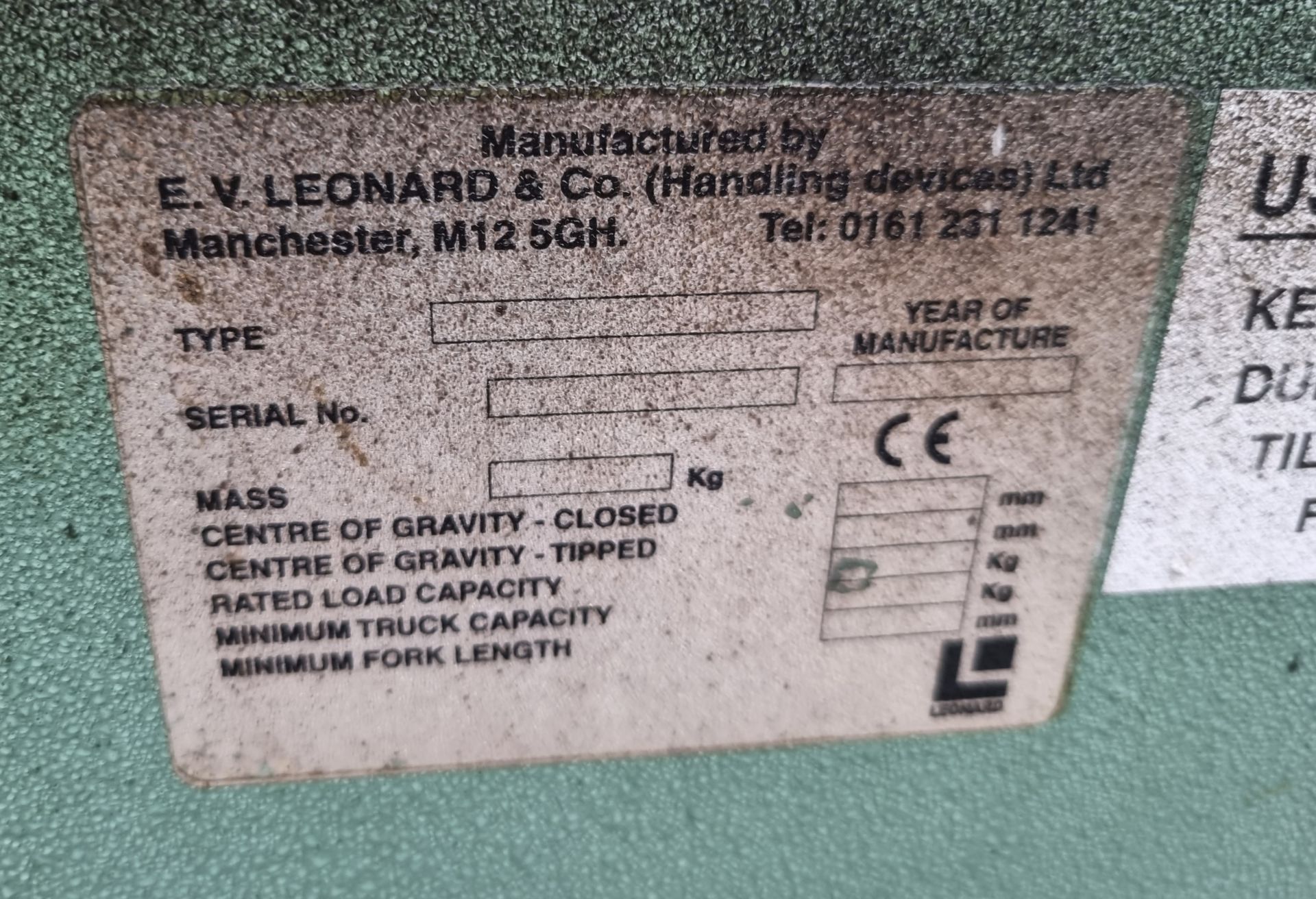 E.V. Leonard & Co Ltd forklift tipping skip on castors - Image 5 of 5