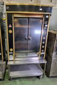 Rotisol 975.5GLN Rotisserie Oven on stainless steel trolley