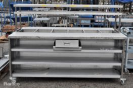Stainless steel Prep station/Service station - L210 x W140 x H200 approximately