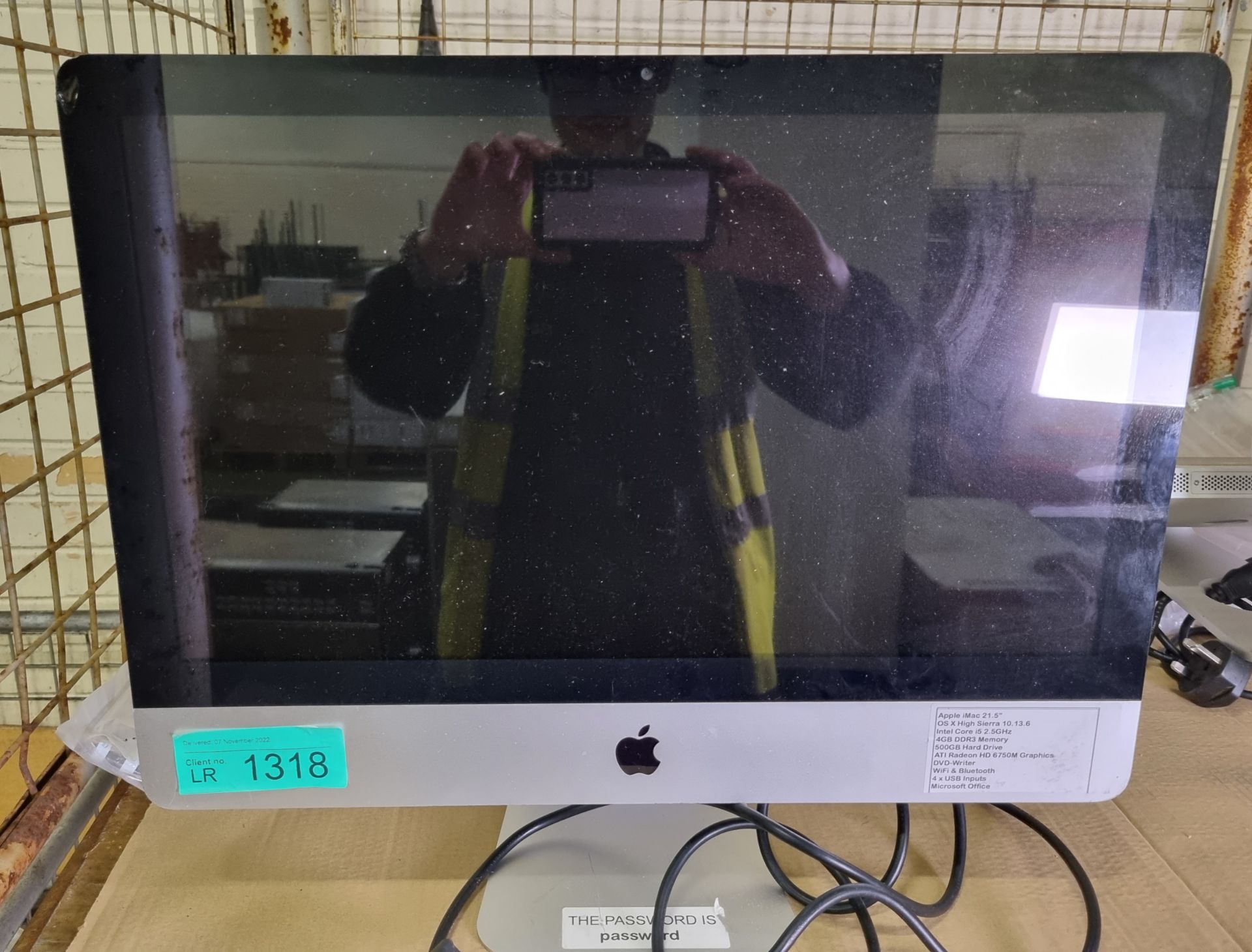 Apple iMac 21.5” OS X High Sierra Intel Core i5 Quad Core 4GB Memory 500GB HD, WiFi, Bluetooth - Image 2 of 4