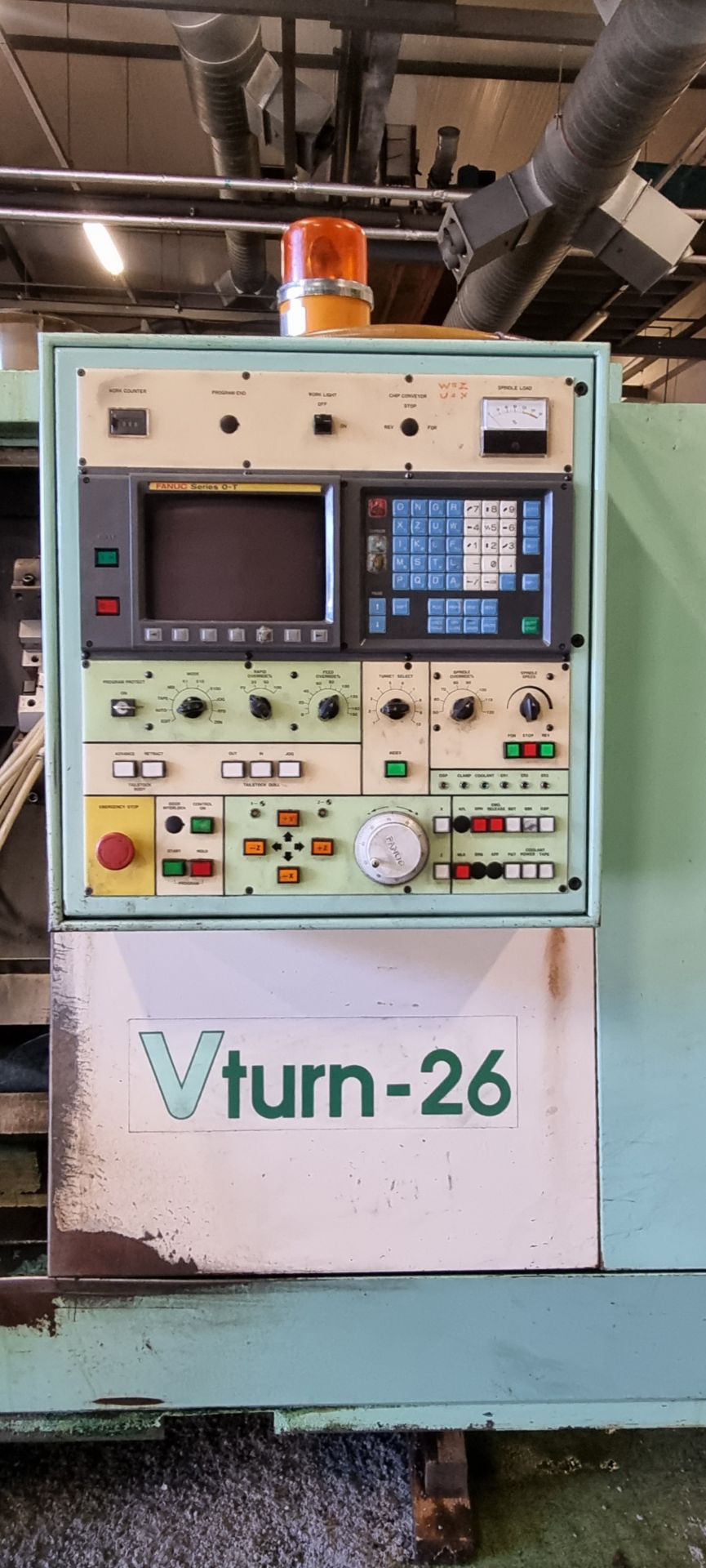 Victor Vturn-26 CNC lathe - Fanuc Series 0-T control and swarf conveyor - manufactured 1995 - 415v - Image 2 of 11