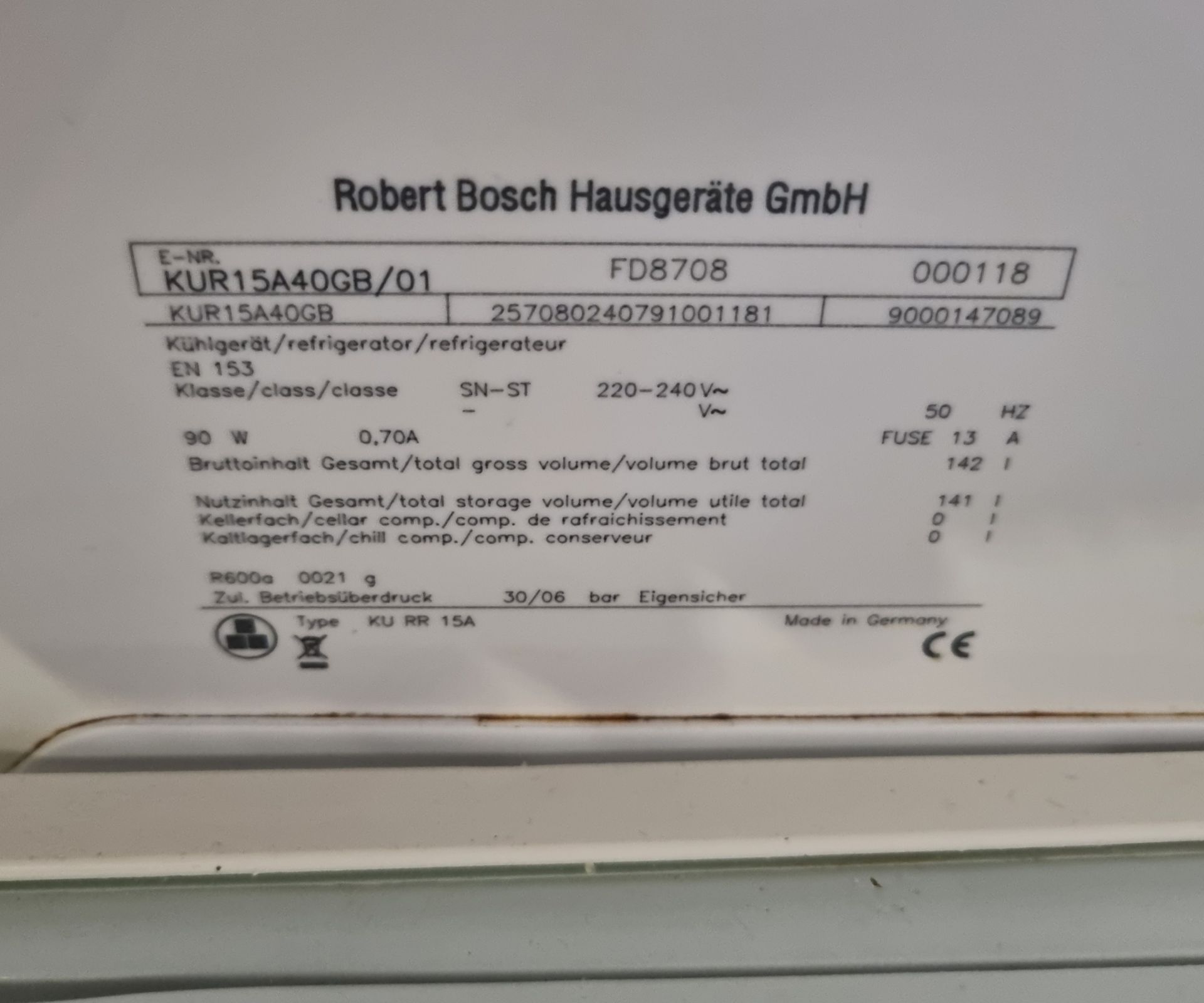 Bosch KUR15A4OGB/01 under counter larder fridge - 60x60x84cm - Image 6 of 7