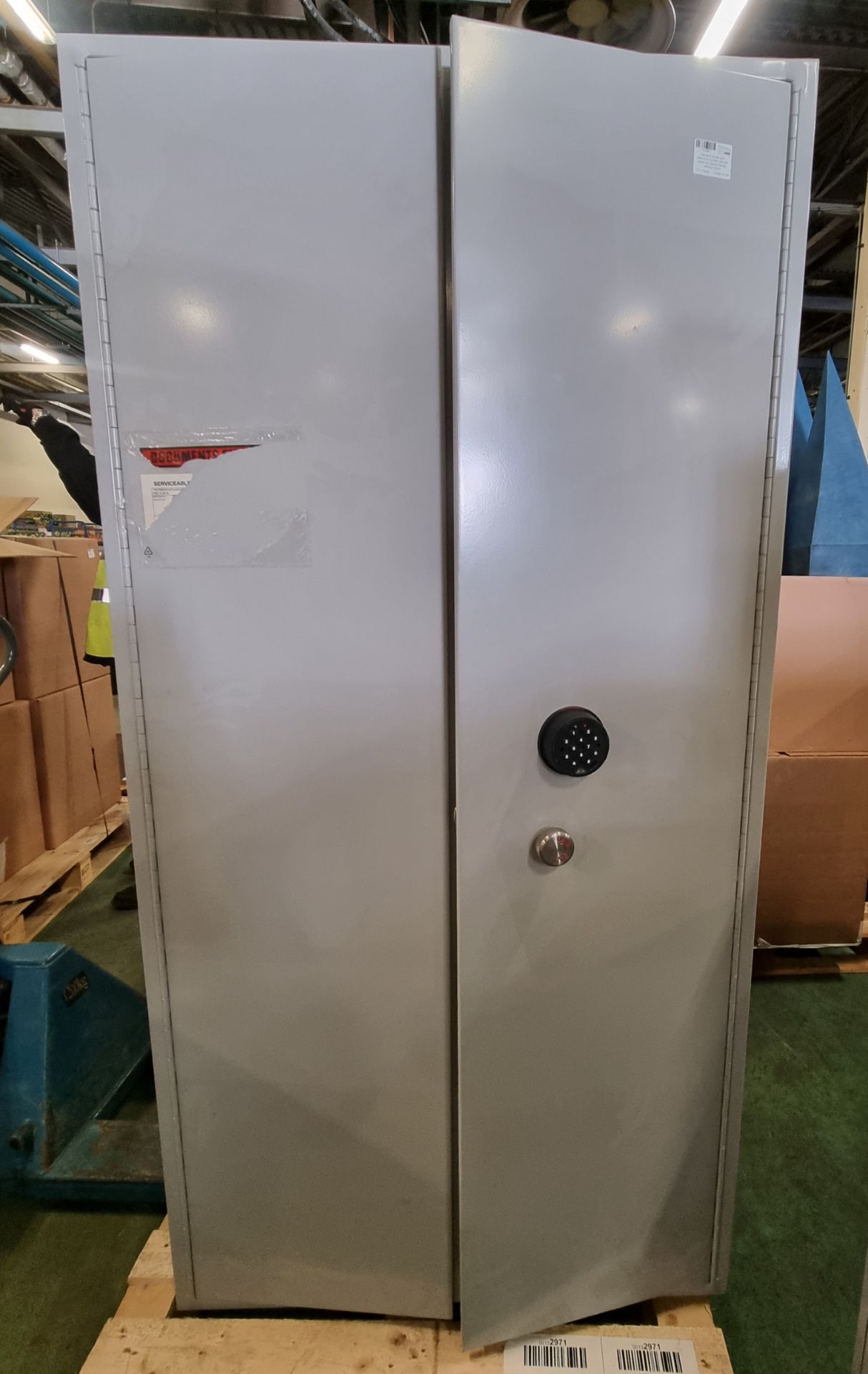 Varivane double door electronic number pad lock locker with spare shelves - 46x92x183cm