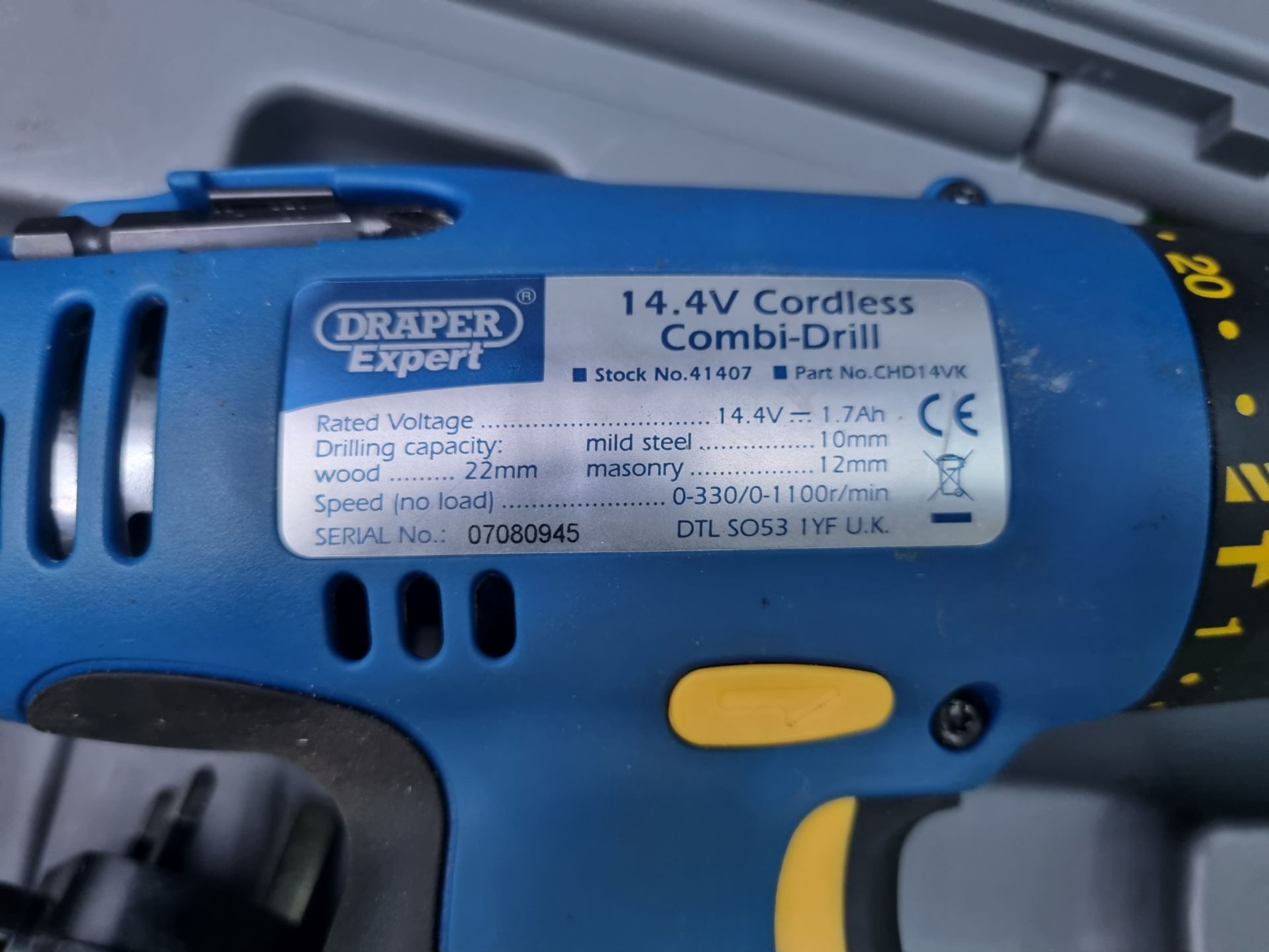 Draper Expert CHD14VK cordless drill, charger, battery + case 14.4V - Image 4 of 4