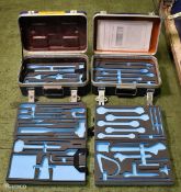 2x Blue toolboxes (empty) - 28x42x18cm