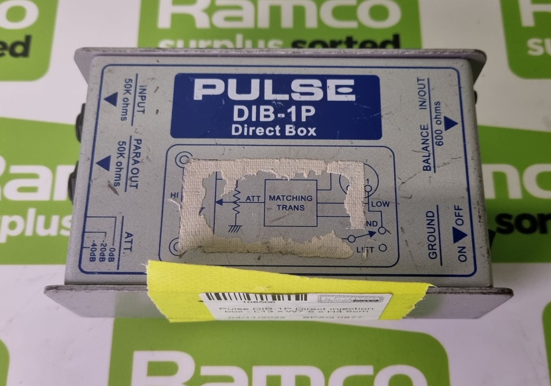 Pulse DIB-1P Direct injection box - L13 x W7.5 x H4.5cm