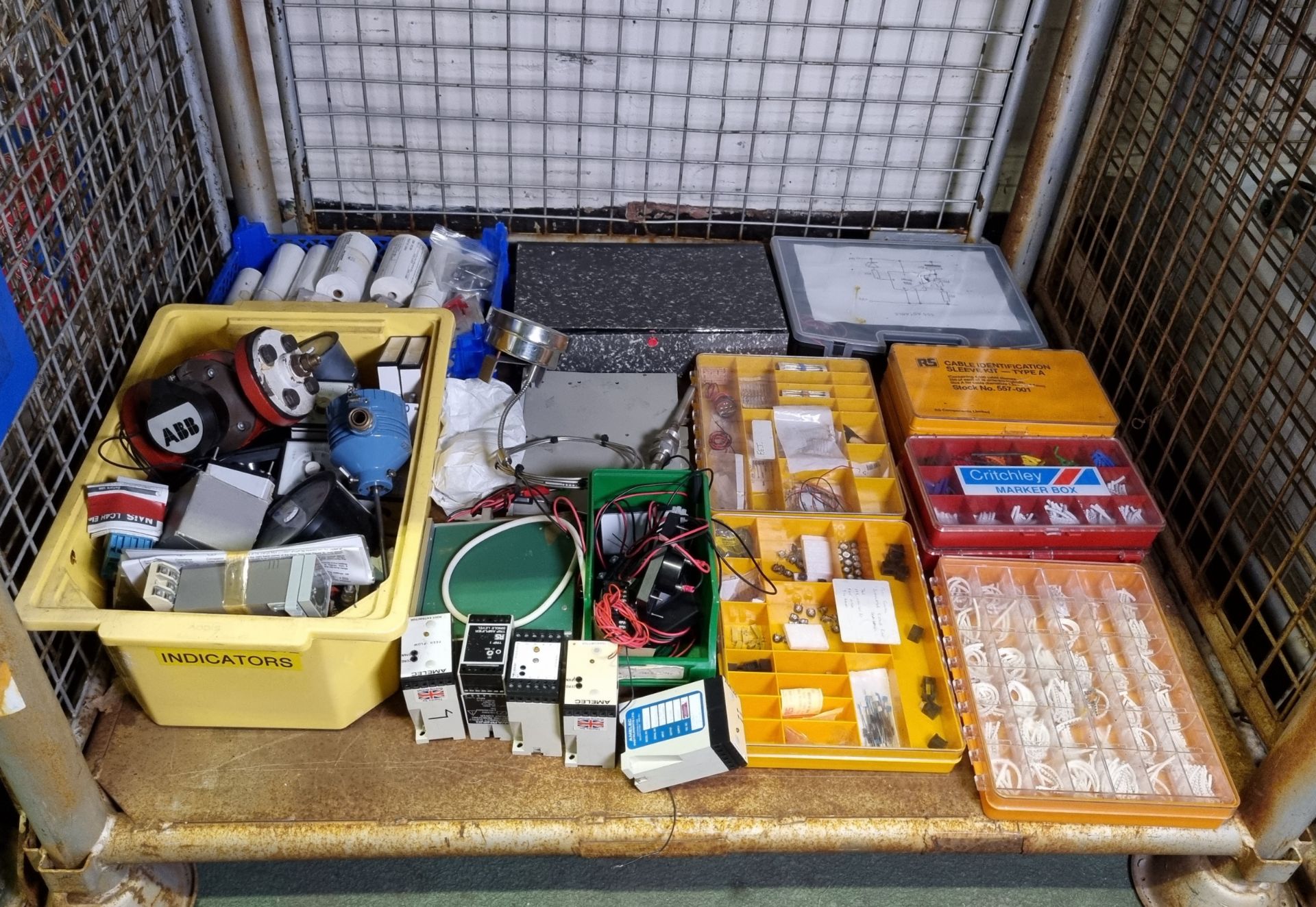 Electrical parts and supplies which include: transmitters, gauges, cable identification markers