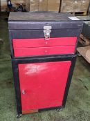 Talco 18 inch metal 2 drawer tool chest with lid and cupboard combo