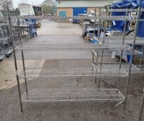 Stainless steel 4 tier wire racking - L180 x W38 x H166cm