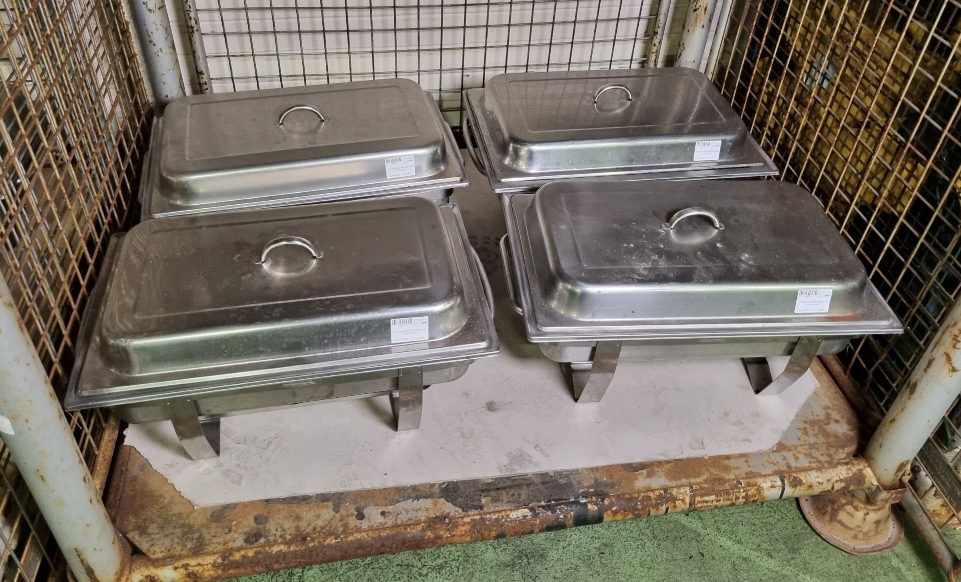 4x Olympia Milan stainless steel chafing dishes