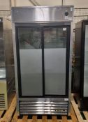 True TSD-33G-LD Display Fridge with 2 Sliding self-closing doors