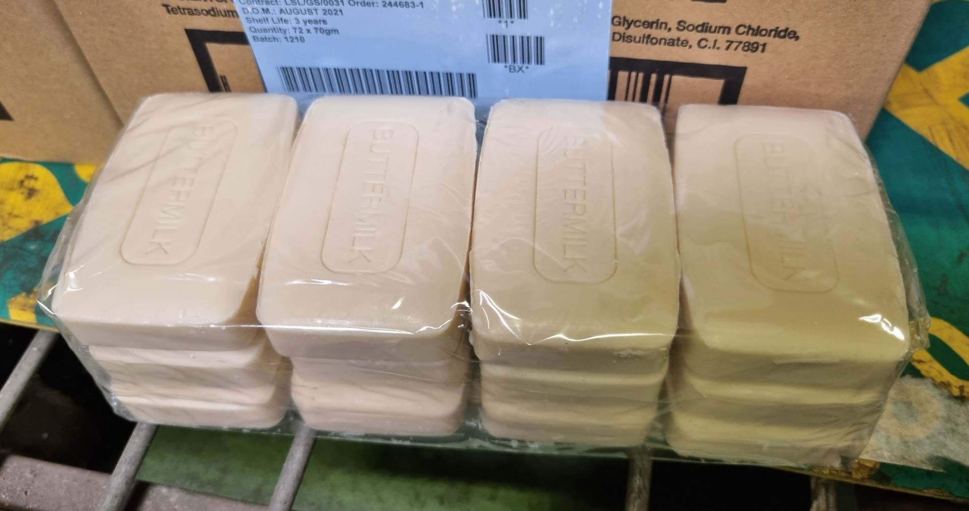 8x boxes of Buttermilk soap bar 70g - 72 units per box - Image 2 of 2