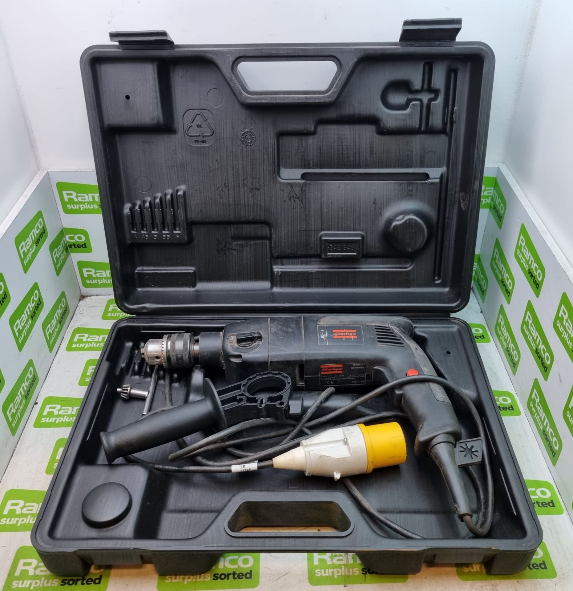 Atlas Copco SB2-18 110V drill in hard plastic carry case - Image 2 of 5