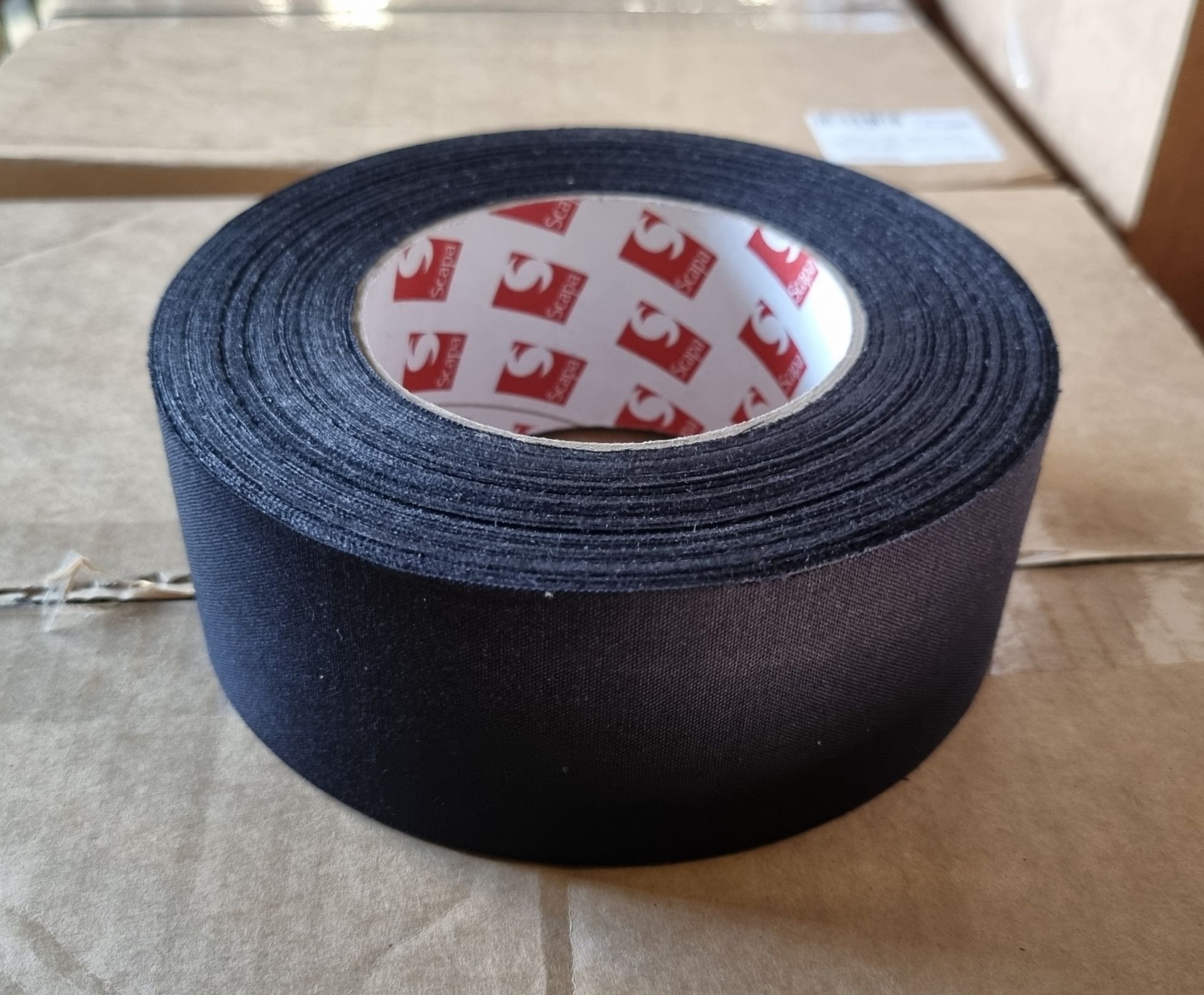 3x boxes of Scapa Rayon cloth fabric black adhesive tape, 50mm width, 50m length, box of 16 rolls - Image 6 of 7