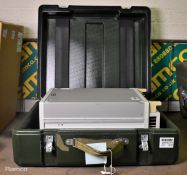 Marconi 2955B communication analyzer test set in green carry case