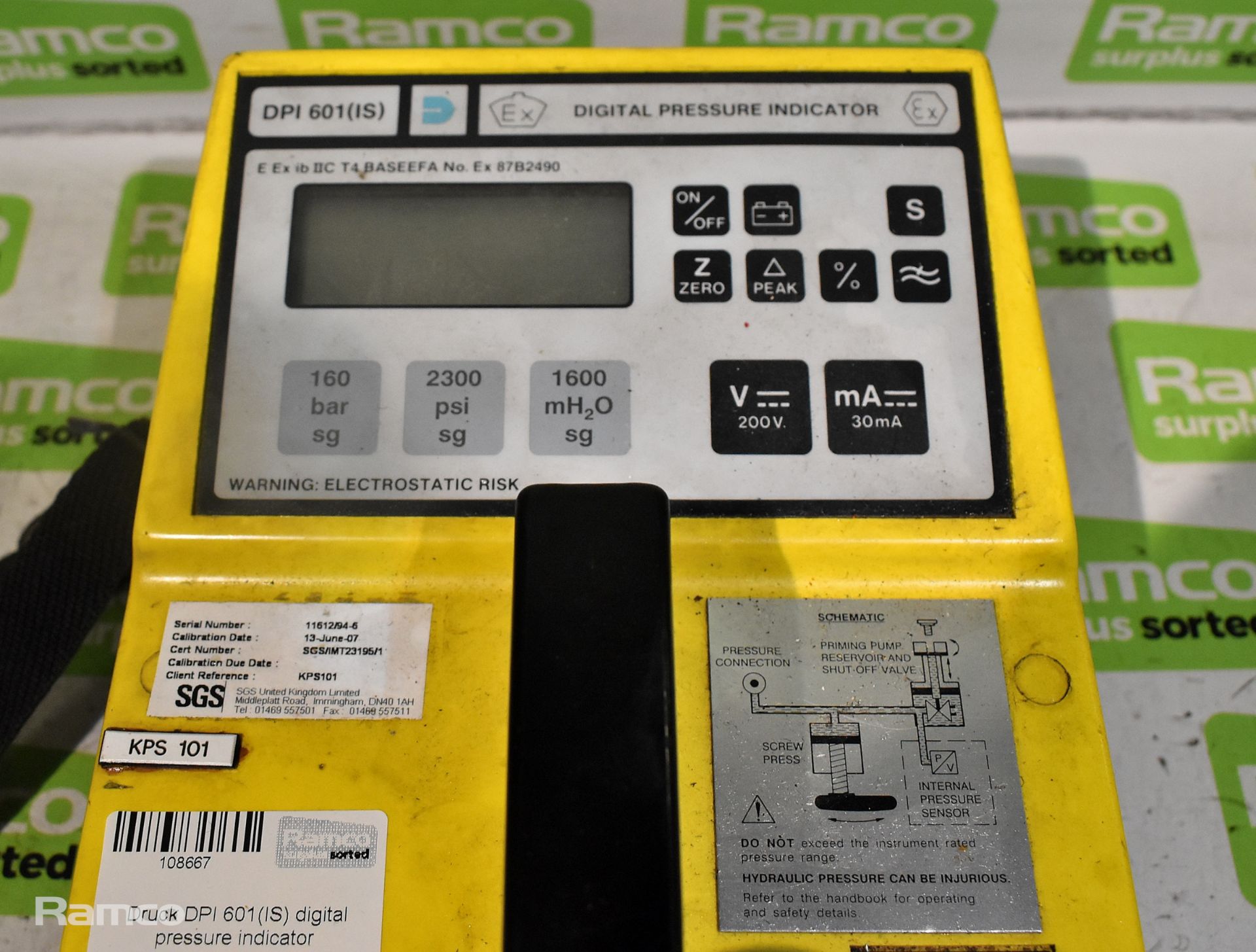 Druck DPI 601(IS) digital pressure indicator - Image 2 of 4