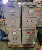 8x 2 drawer security filing cabinets with Chubb Mark IV Manifoil combination lock - locked