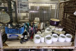 Catering Equipment including Pots, Crockery and Cutlery (with Sharp Knives)