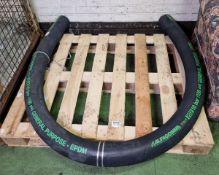 Alfagomma 4" rubber pipe, approx length 260cm
