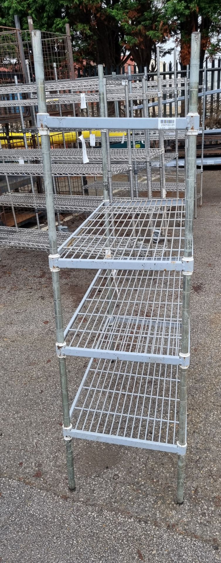 Stainless steel 4 tier wire racking - L105 x W50 x H171cm - Image 2 of 2