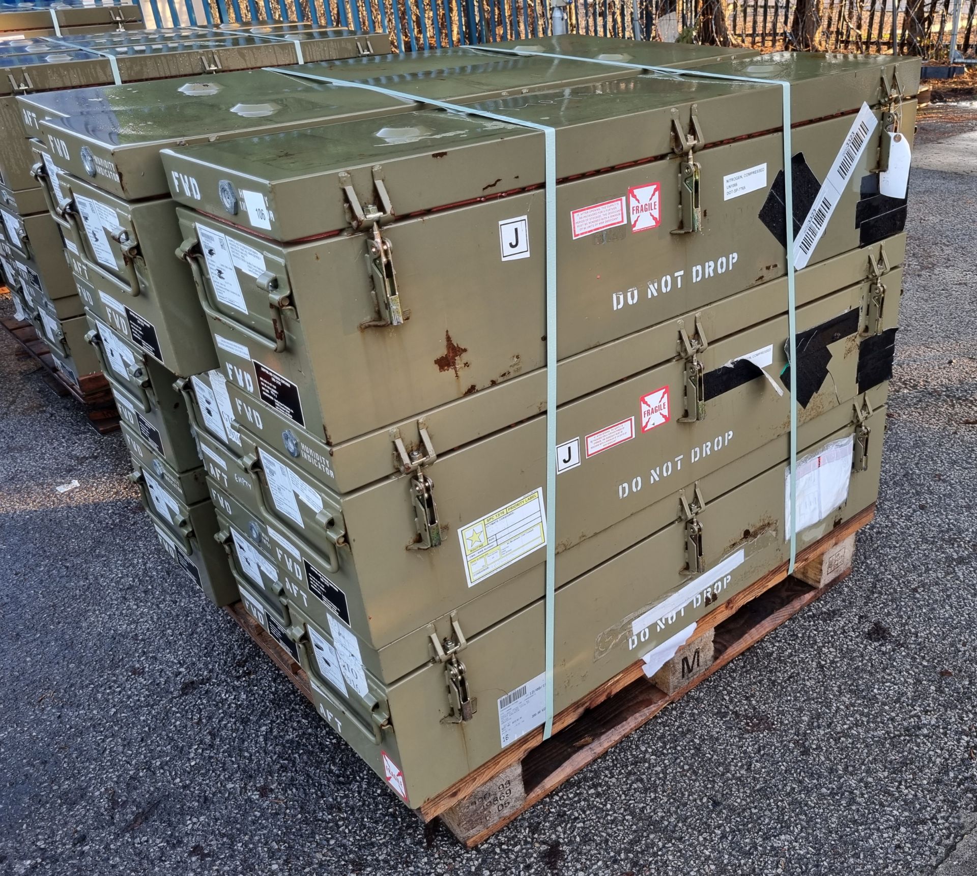 9x Green Metal storage containers - 125x30x30cm - Image 2 of 2