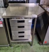 Stainless steel Counter with 4 Drawers