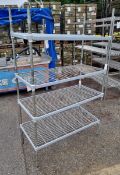 Stainless steel 4 tier wire racking - L105 x W50 x H171cm