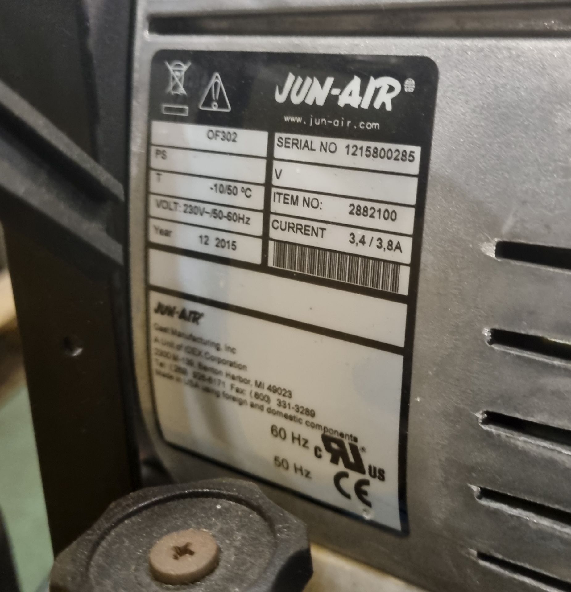 Jun air OF302 Air compressor, 230V 50/60Hz - L50 x W50 x H60cm - Bild 6 aus 6