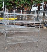 Stainless steel 4 tier wire racking - L150 x W61 x H194cm