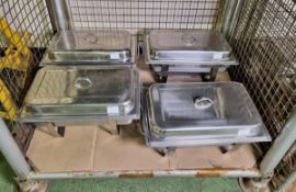 4x Olympia Milan stainless steel chafing dishes