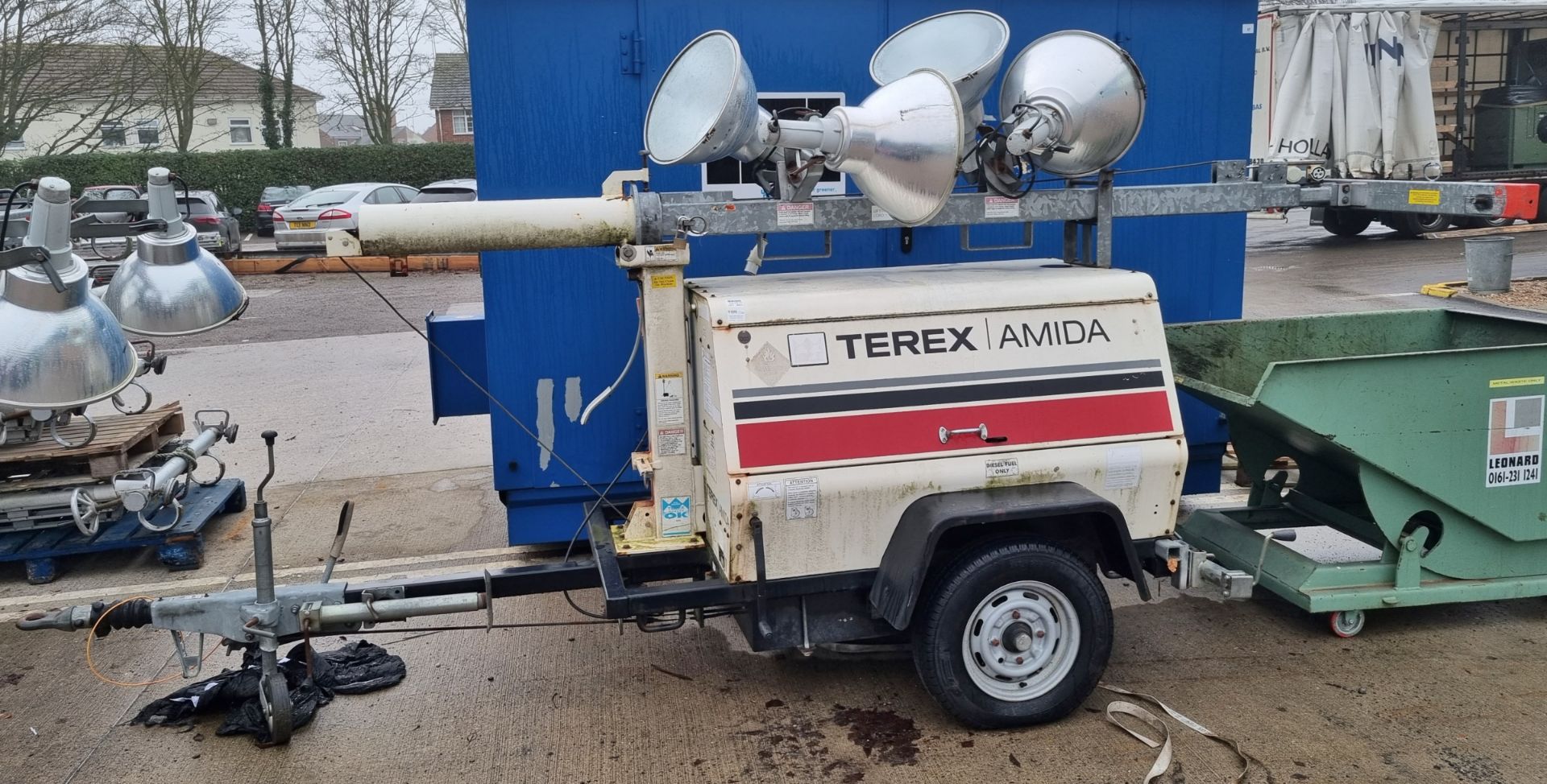 Terex Amida AL4050D-4MH Lighting tower single axle with Kubota D905 engine - L440 x W143 x H210cm