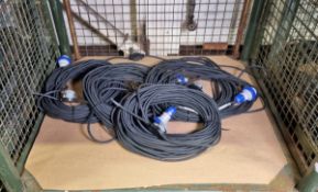 4x LTC IEMMEQU Triflex HO7RN-F tricore extension cables with Scame 218.1634 3P+E coupling/plug