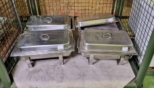 4x Olympia Milan stainless steel chafing dishes