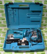 Makita jigsaw and battery charger in carry case