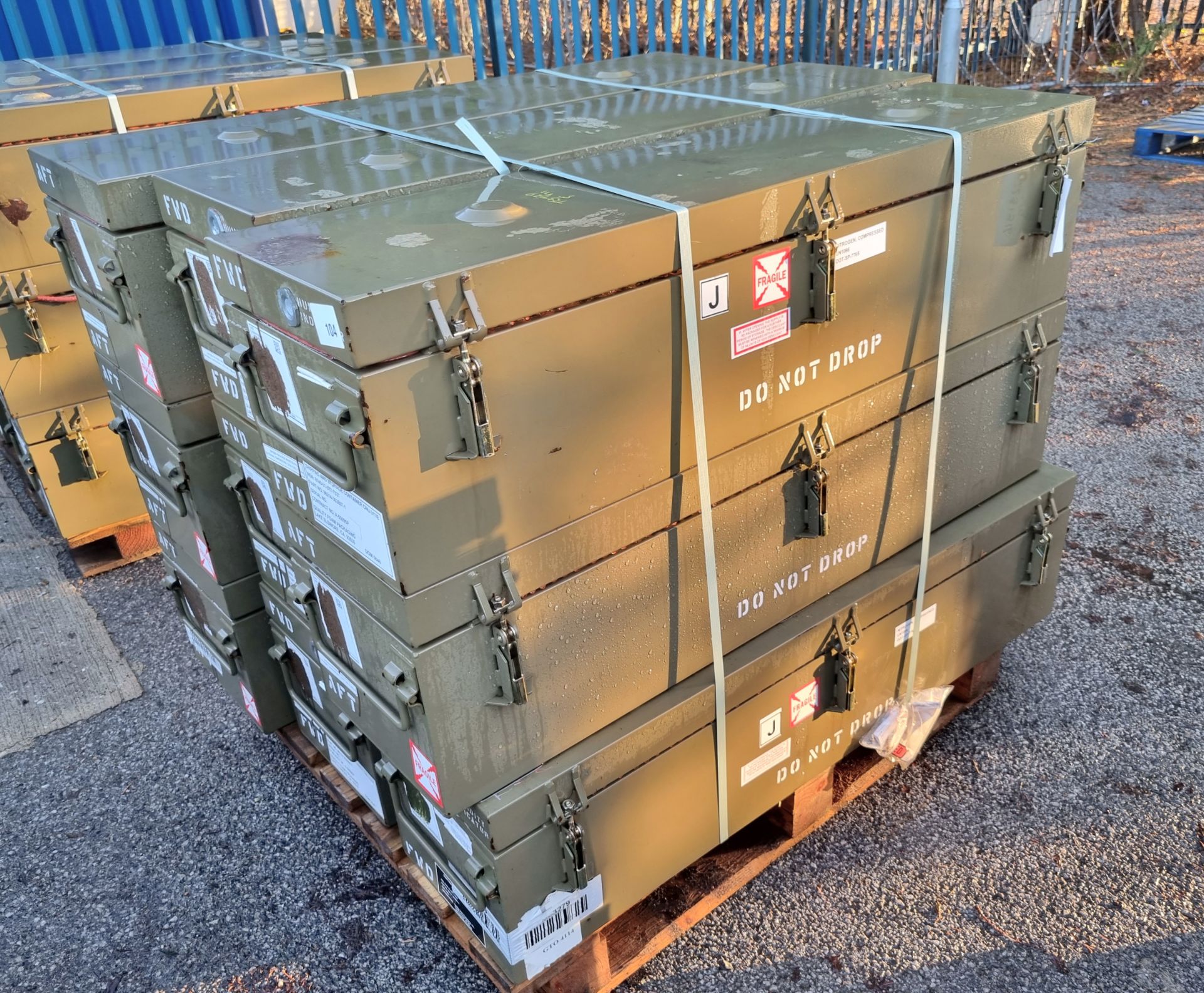 9x Green Metal storage containers - 125x30x30cm - Image 2 of 2