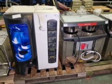 Stentorfield Contour hot drinks vending machine, Marco Beverage Systems Maxibrew Twin boiler-brewer