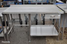 Stainless steel table - 70x156x100cm