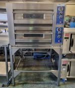 Blue Seal DB830 Double Stacked Electric Pizza Oven - on stand
