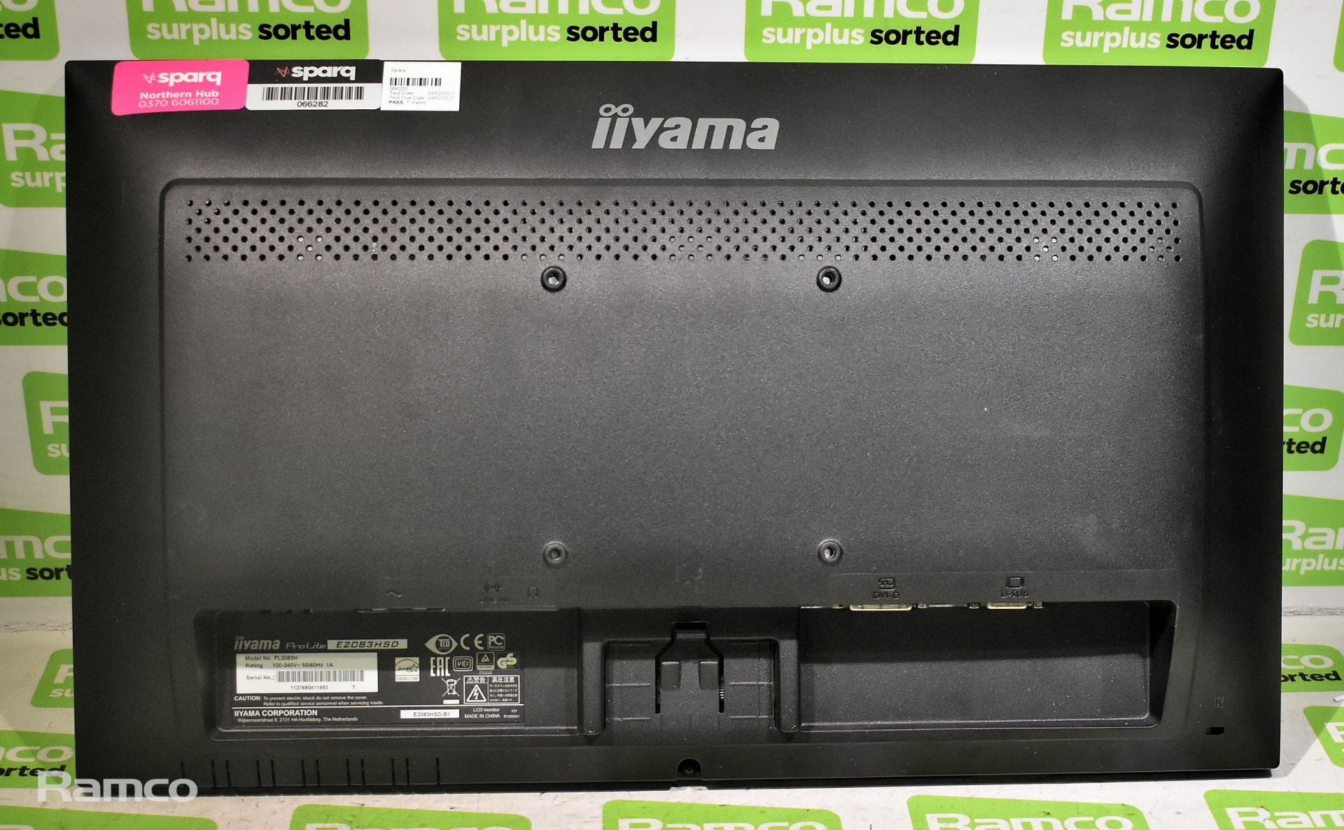IIyama ProLite E2083HSD 20" monitor with 1600x900 resolution, in box with stand and plug - Image 2 of 4