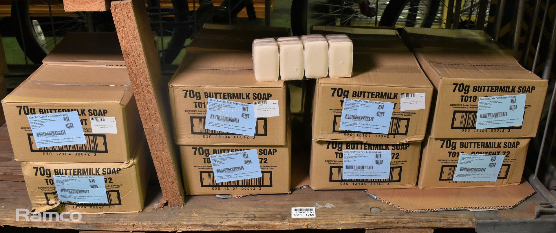 16x boxes of Buttermilk soap bar 70g - 72 units per box