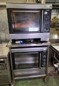 2x Fri-Jado TG110-M electric rotisserie ovens - 84x55x75cm, Stainless steel trolley - 91x65x107cm